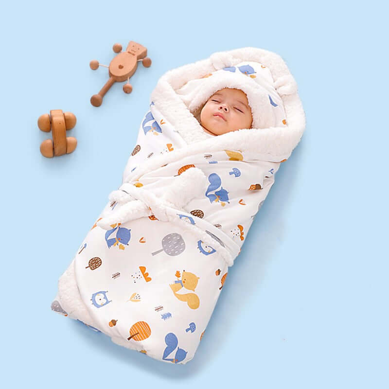 SnuggleBundle™ Couverture Ouatée en Laine d'Agneau Épaissie (Couverture d'Emmaillotage d'Hiver)