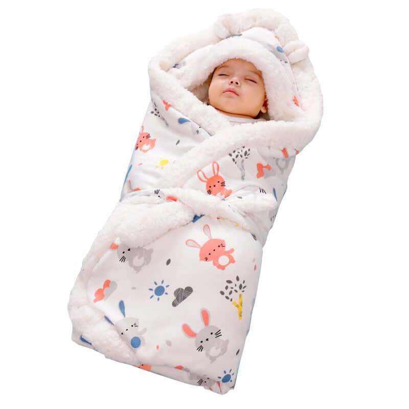 SnuggleBundle™ Couverture Ouatée en Laine d'Agneau Épaissie (Couverture d'Emmaillotage d'Hiver)