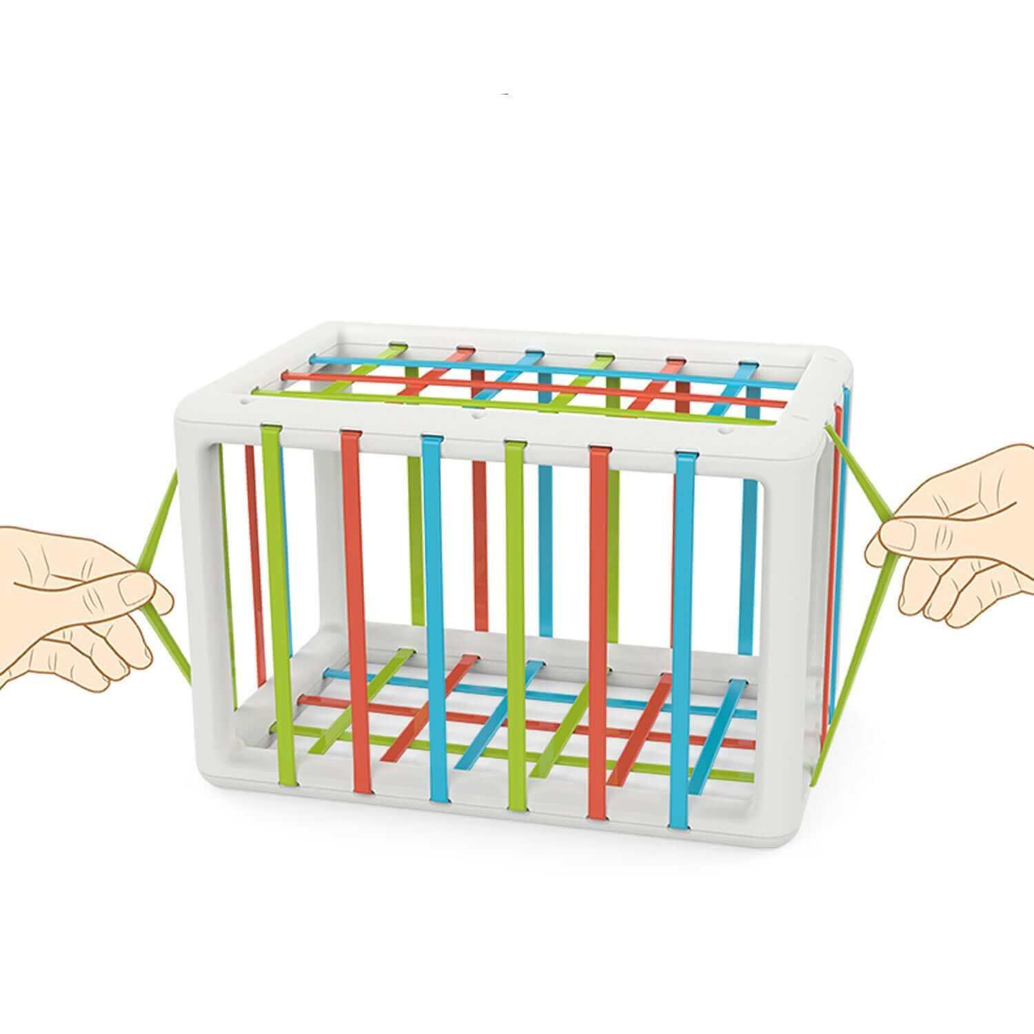 Montessori Sensory Shape Sorting Bin (Elastic Activity Cube)