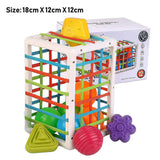 Montessori Sensory Shape Sorting Bin (Elastic Activity Cube)