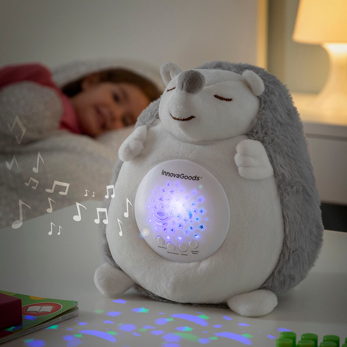 Riccio di peluche con rumore bianco e luce notturna Spikey InnovaGoods