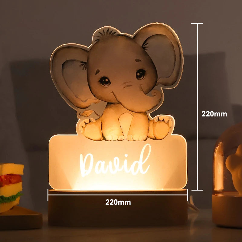 Personalized Baby Night Light with Adorable Animal Designs