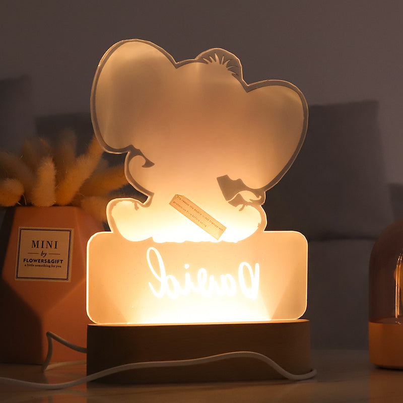 Personalized Baby Night Light with Adorable Animal Designs