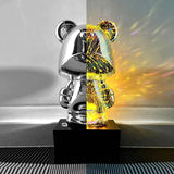 3D Fireworks Glass Bear Night Light