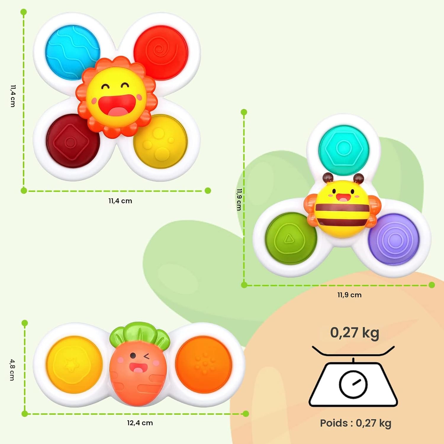Suction Cup Spinner for Baby | 3-Pack Toy