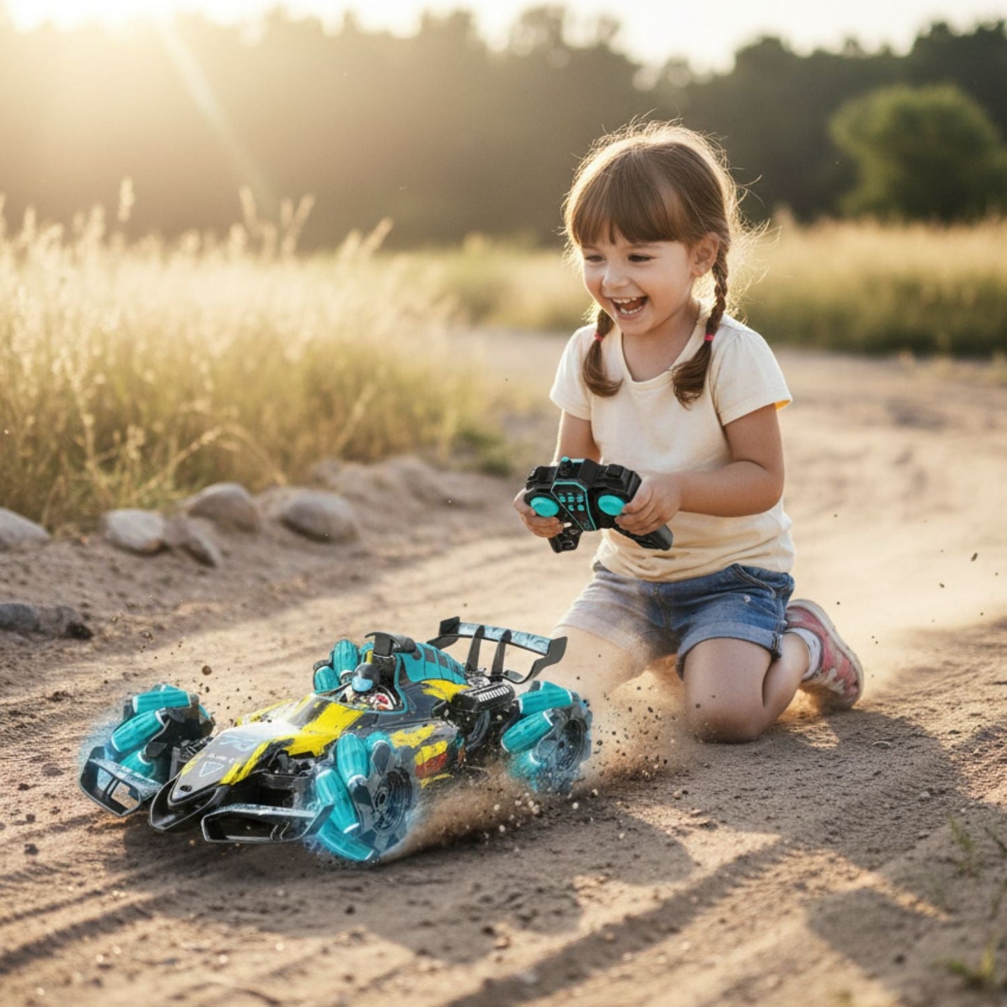 Remote-controlled car with spray - MistSpin