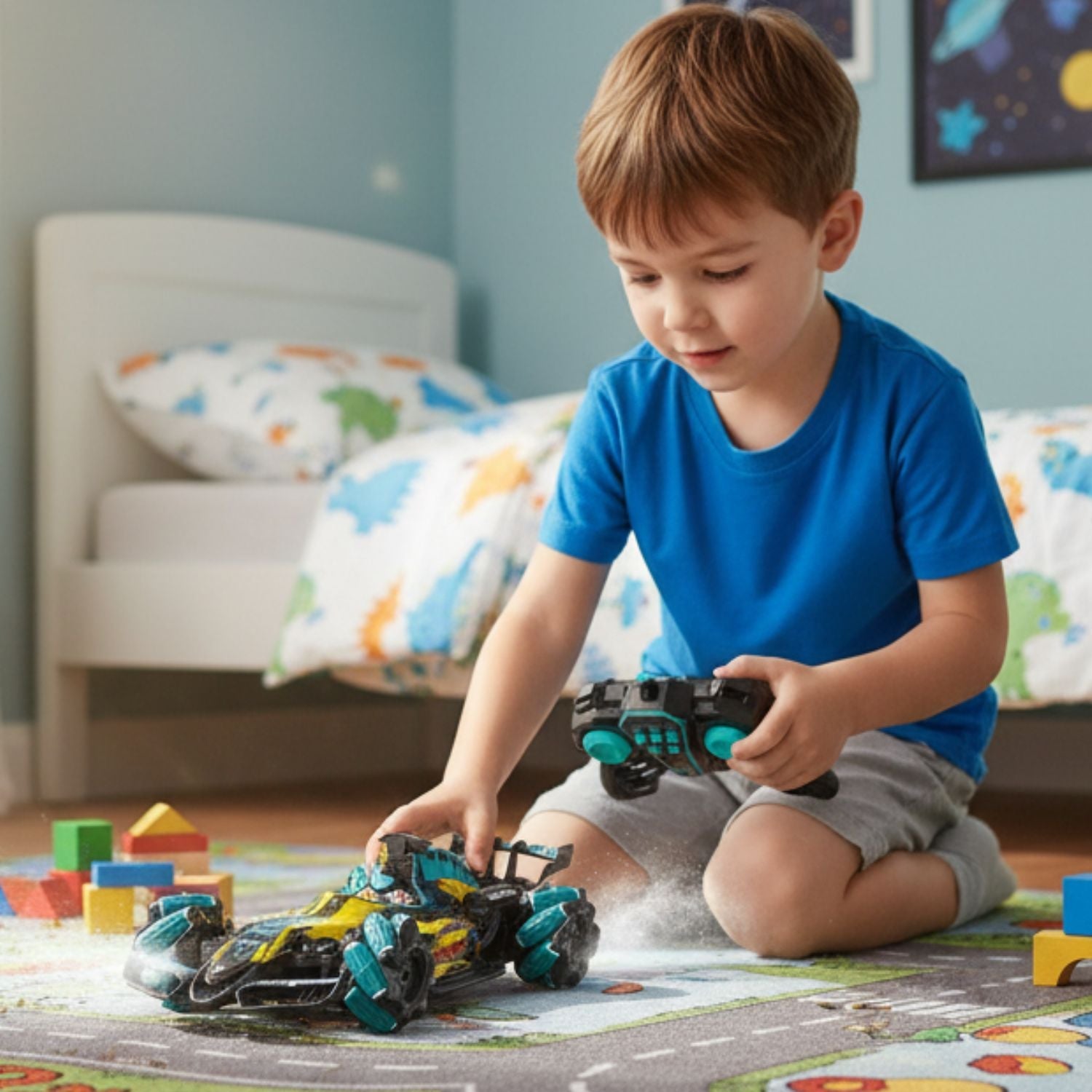 Remote-controlled car with spray - MistSpin