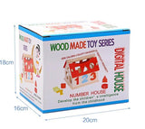 WisdomWood™ Montessori Maison de Tri des Chiffres et Formes (Puzzle en Bois 3D)