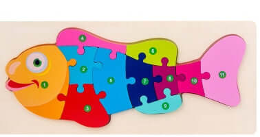 BleuSmart™ Puzzle Animal 3D in Legno (Apprendimento Cifre e Forme)