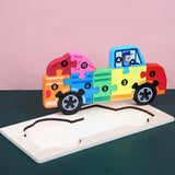 BleuSmart™ Puzzle Animal 3D in Legno (Apprendimento Cifre e Forme)