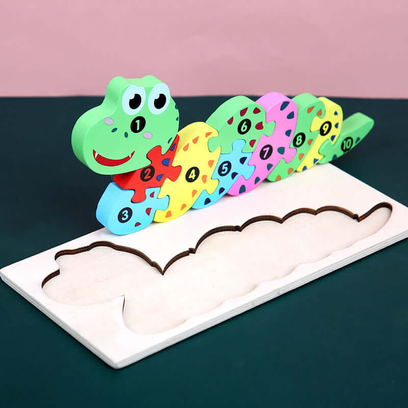 BleuSmart™ Puzzle Animal 3D in Legno (Apprendimento Cifre e Forme)