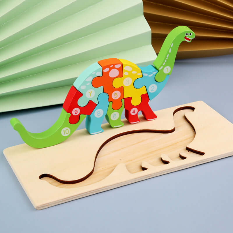 BleuSmart™ Puzzle Animal 3D in Legno (Apprendimento Cifre e Forme)
