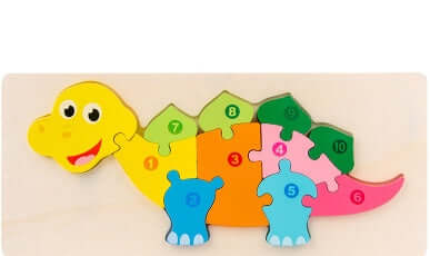 BleuSmart™ Puzzle Animal 3D in Legno (Apprendimento Cifre e Forme)