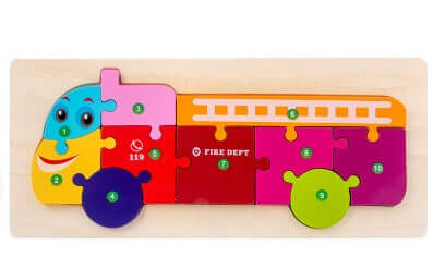 BleuSmart™ Puzzle Animal 3D in Legno (Apprendimento Cifre e Forme)