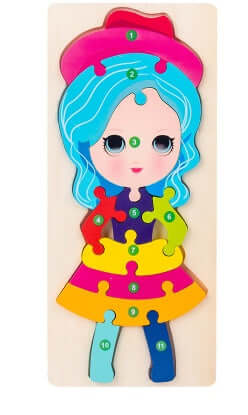 BleuSmart™ Puzzle Animal 3D in Legno (Apprendimento Cifre e Forme)
