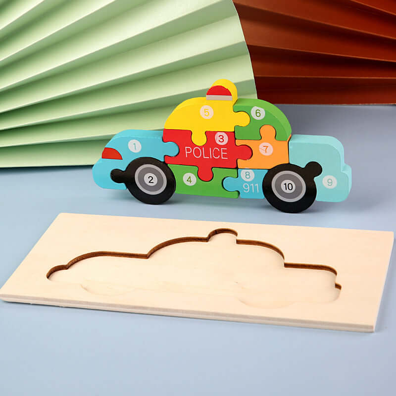 BleuSmart™ Puzzle Animal 3D in Legno (Apprendimento Cifre e Forme)