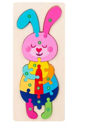 BleuSmart™ Puzzle Animal 3D in Legno (Apprendimento Cifre e Forme)