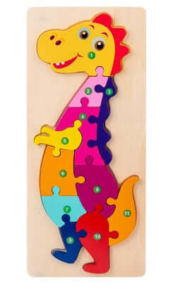 BleuSmart™ Puzzle Animal 3D in Legno (Apprendimento Cifre e Forme)