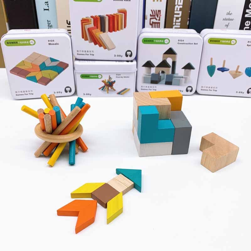 Montessori Travel Puzzle Box (6-in-1 Cognitive Blocks)