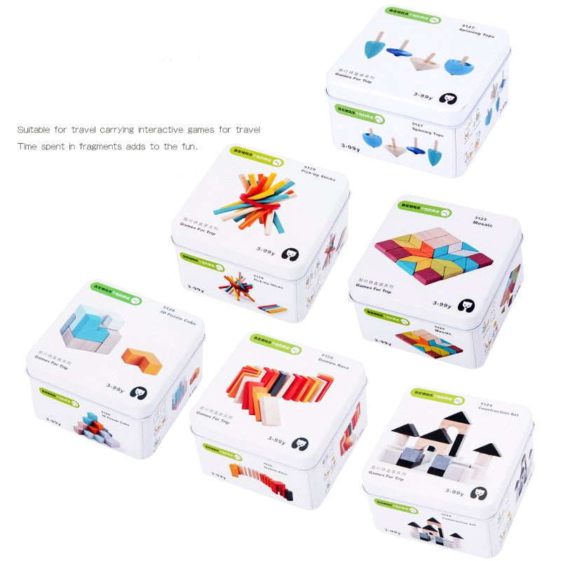 Montessori Travel Puzzle Box (6-in-1 Cognitive Blocks)