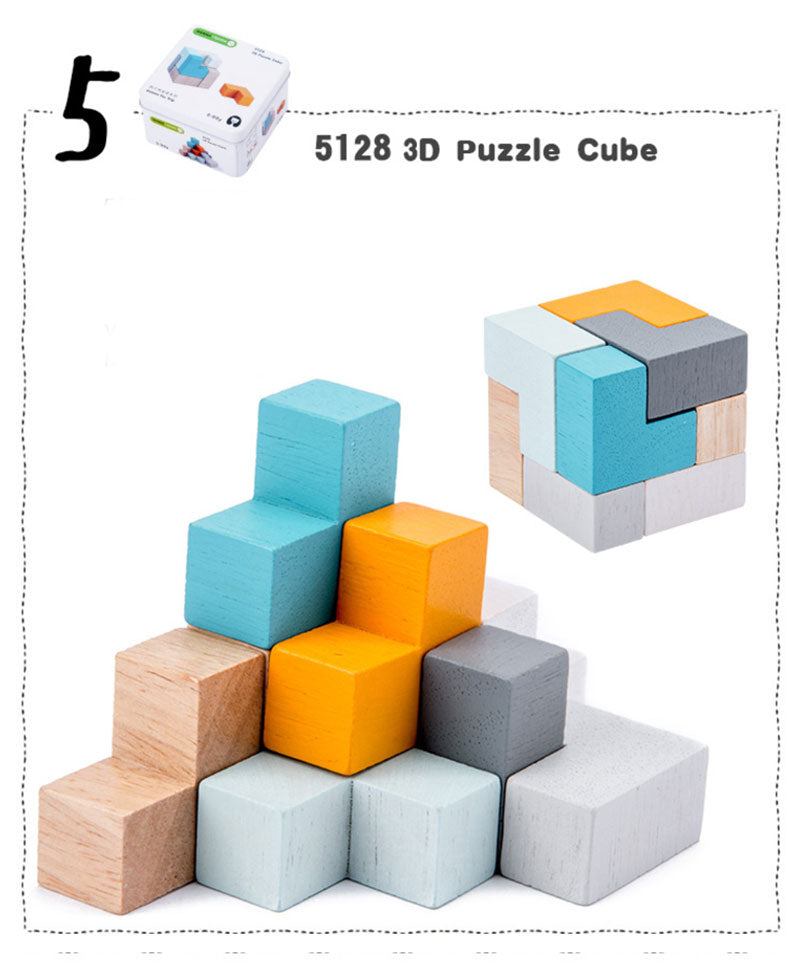 Montessori Travel Puzzle Box (6-in-1 Cognitive Blocks)