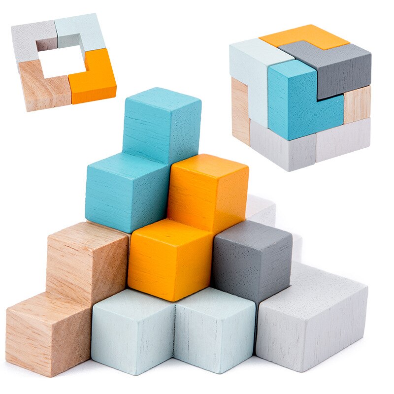 Montessori Travel Puzzle Box (6-in-1 Cognitive Blocks)