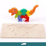 Ensemble de Puzzle 3D en Bois Dinosaure (6 Pièces Montessori Jouet STEM)