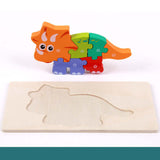 Ensemble de Puzzle 3D en Bois Dinosaure (6 Pièces Montessori Jouet STEM)
