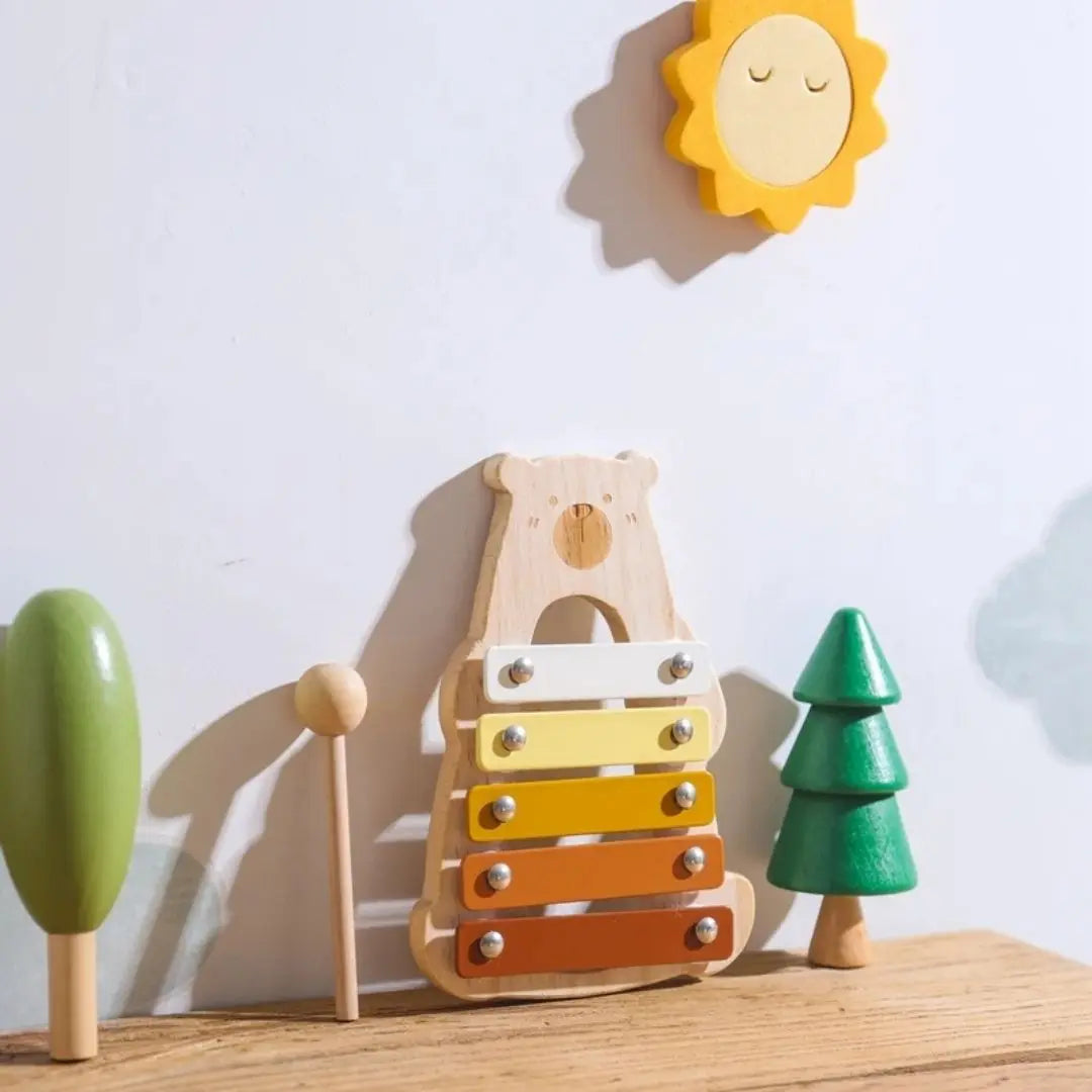 HappyBear™ 5-Note Wooden Xylophone for Babies