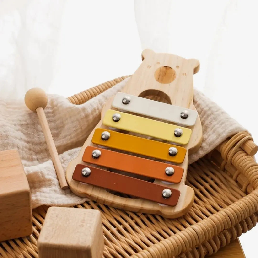 HappyBear™ 5-Note Wooden Xylophone for Babies