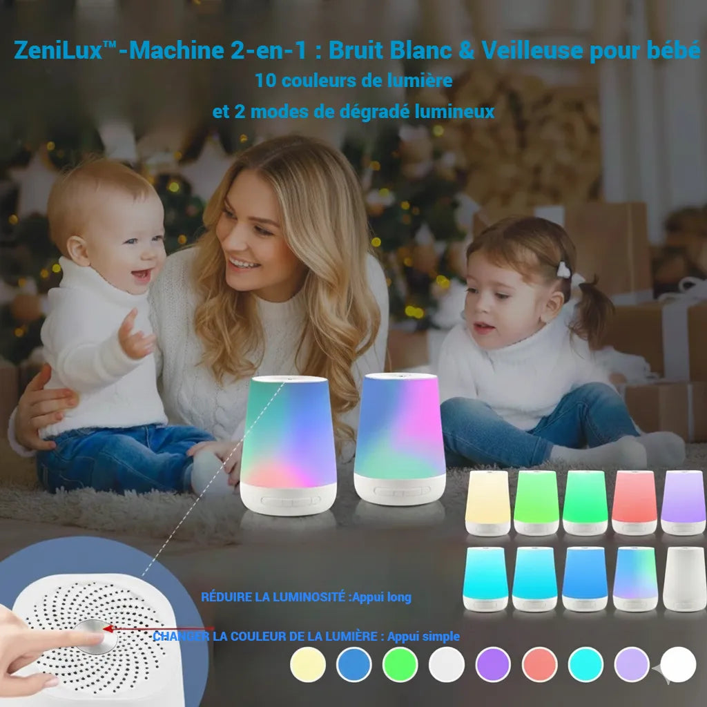 ZeniLux™ White Noise Machine & Night Light