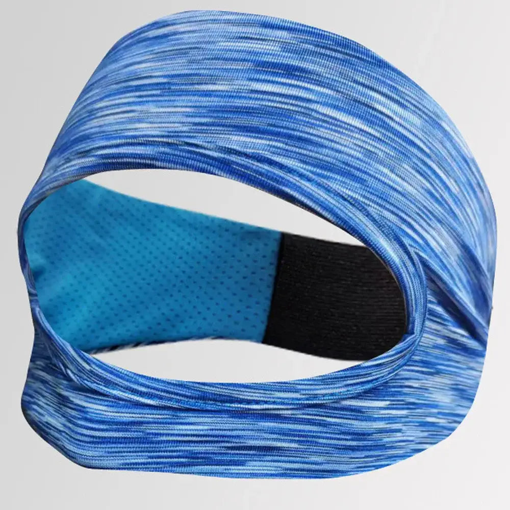 Bandeau anti-transpiration meta quest bleu et blanc marbré avec doublure perforée pour accessoires meta quest 3