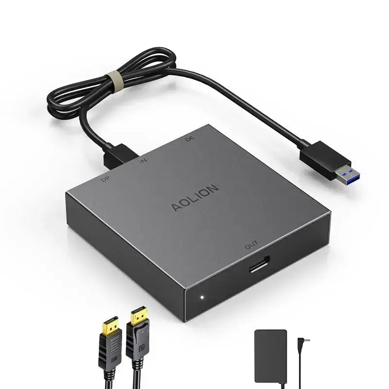 Adaptateur psvr2 noir usb-c vers hdmi avec câble displayport et accessoires pour playstation vr2 et steam vr pc
