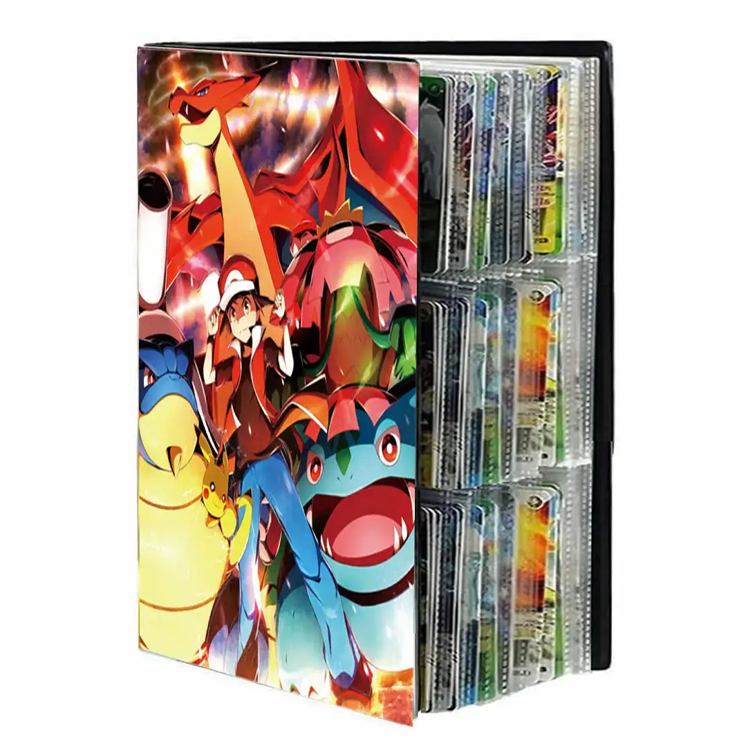 Album pour cartes pokémon avec illustration dynamique et pochettes plastiques transparentes pour 540 cartes pokémon
