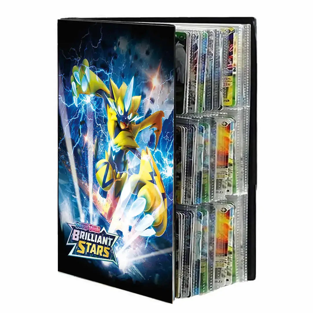 Album pour cartes pokémon noir avec zeraora électrique en couverture et pochettes transparentes pour 540 cartes pokémon