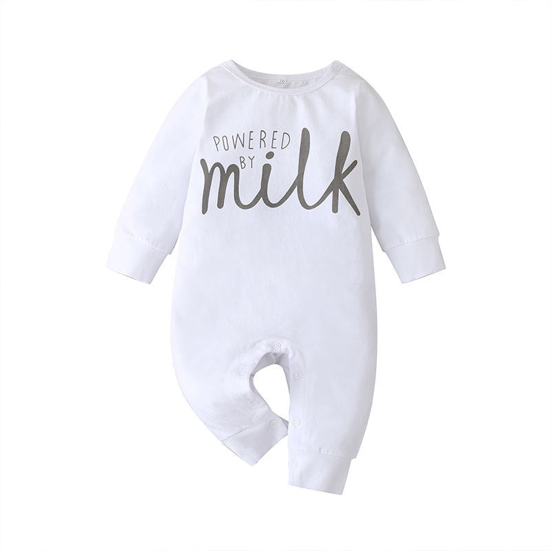 Soft cotton romper with alphabet print (Concealed snaps)