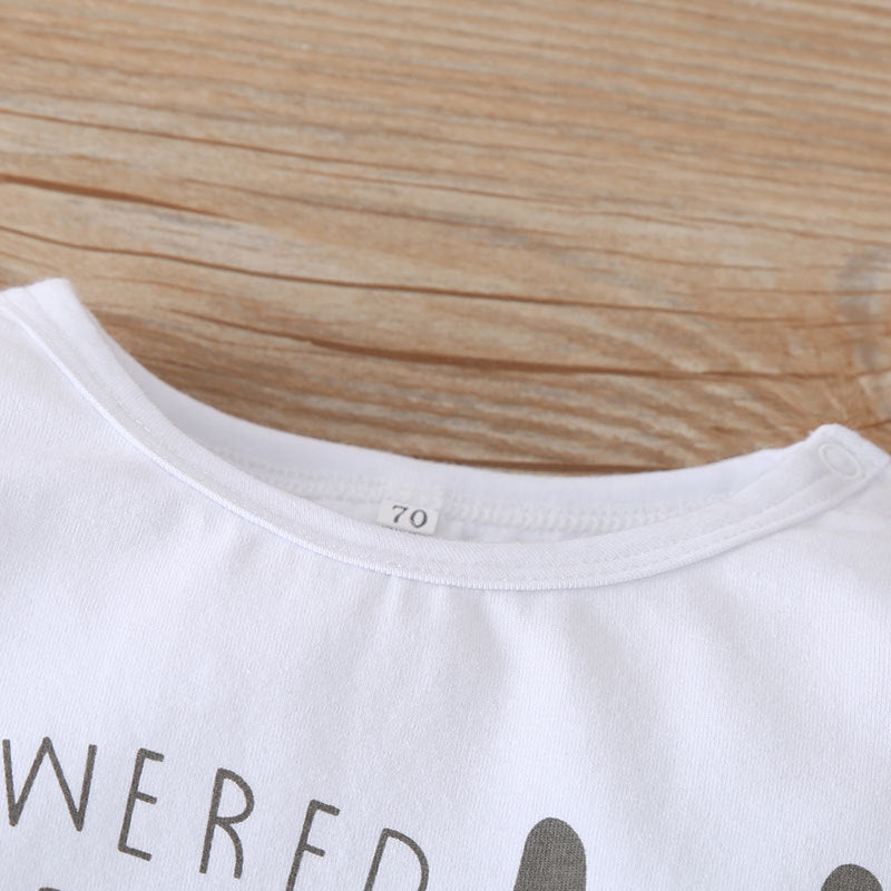 Soft cotton romper with alphabet print (Concealed snaps)