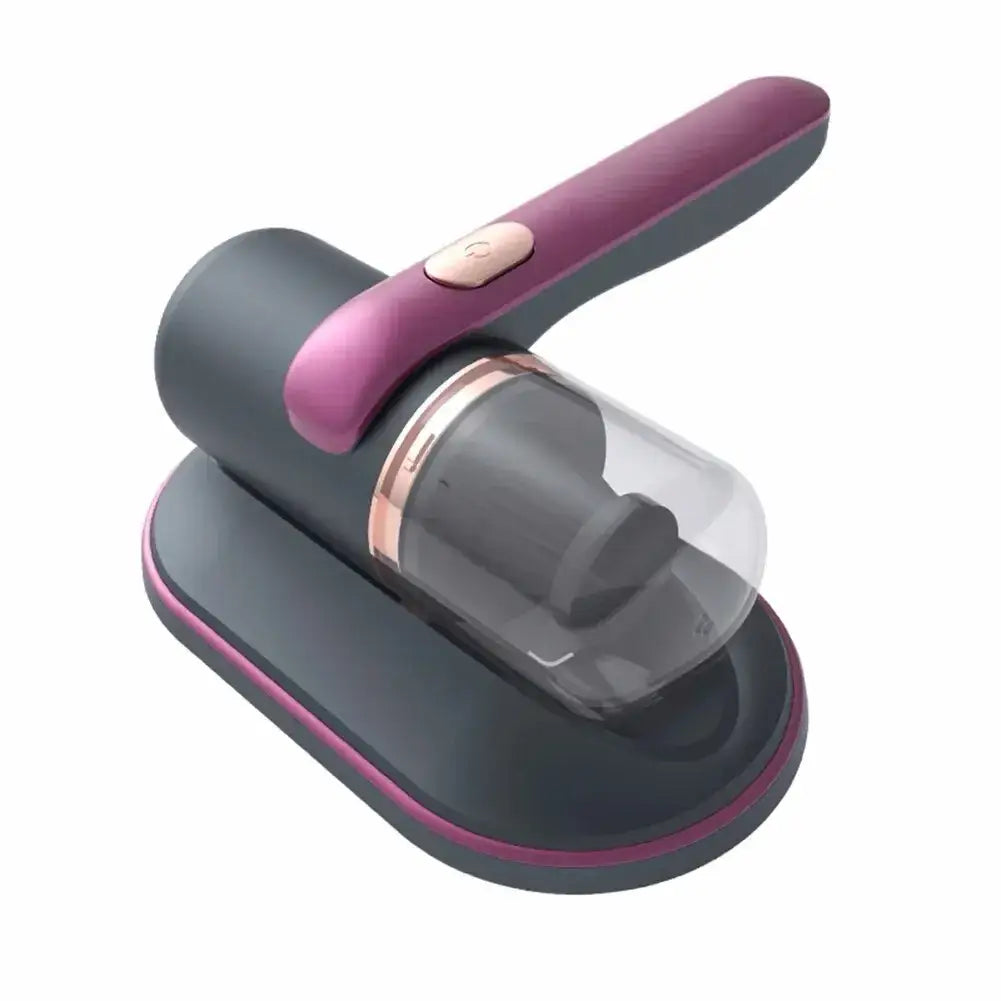 Aspirateur puissant anti bactéries poignée tissu violet et noir avec accents rose doré pour usage portable