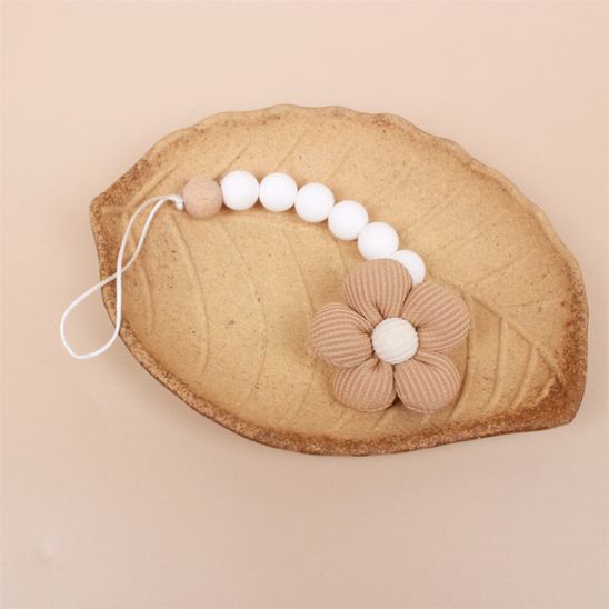 White silicone pacifier clip | Esther Bébé