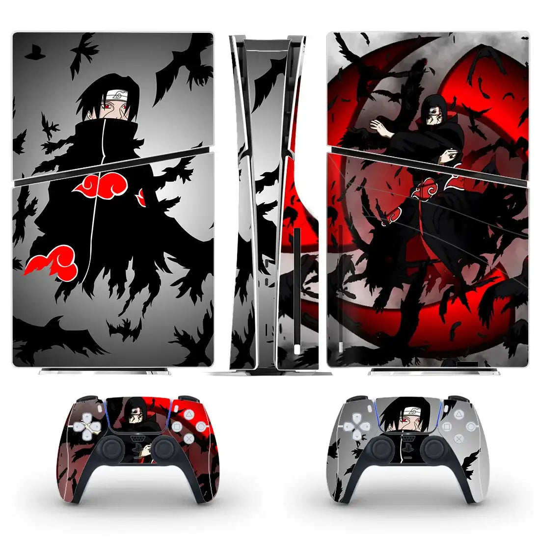 Console PlayStation 5 Slim Disc Itachi avec manettes Naruto Sasuke en autocollants