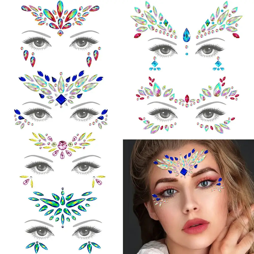 Face Gems Rhinestone Sticker