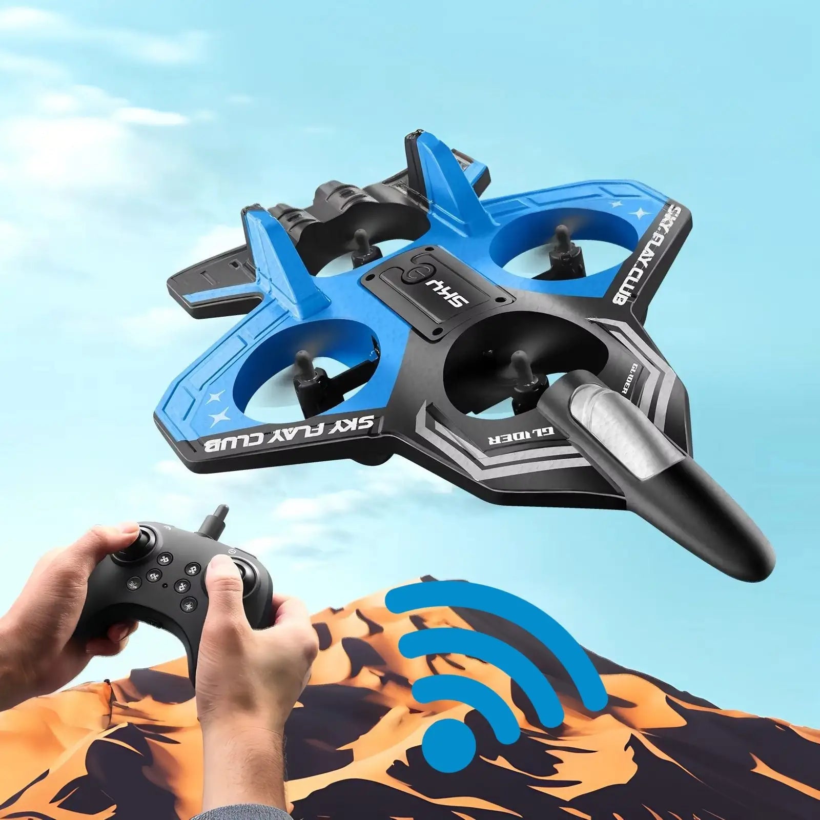 Four-axis remote-controlled fighter jet