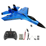 Avion télécommandé mini drone su-35 bleu et noir avec finition texturée en mousse epp et batterie lipo prêt à voler