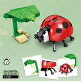 Lego moc insectes insectes forêt bloc construction coccinelle rouge noir avec accessoire arbre feuillu vert