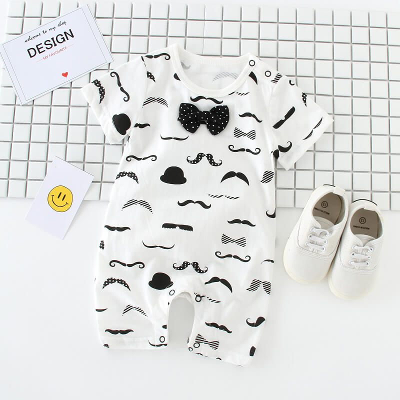 Barboteuse Gentleman Classique avec Nœud Papillon Bébé (100% Coton Léger)