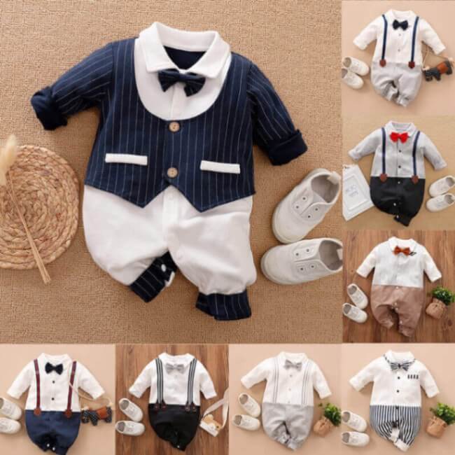 Combinaison Bébé Gentleman Manches Longues (Coton Biologique)