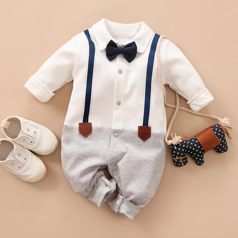 Combinaison Bébé Gentleman Manches Longues (Coton Biologique)
