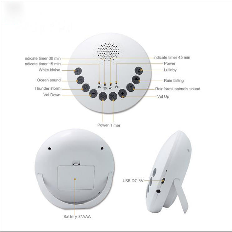 Portable White Sound Nightlight (6 Soothing Sounds)