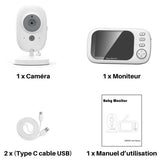 Babyphone - Vidéo Sans Fil Eye4U – Caméra Bébé HD avec Vision Nocturne, Audio Bidirectionnel et Surveillance Température - Esther