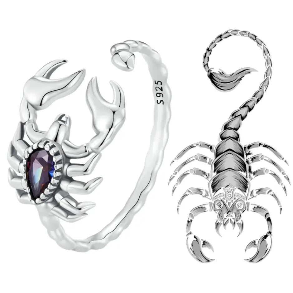 925 Silver Scorpion Diamond Ring